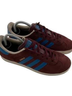 Adidas Gazelle OG Women’s Suede Sneaker Burgundy Blue Sz 5.5 Clean Girl Retro